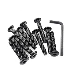 cSeao 10pcs 1/4"-20 x 1-1/2" Black Flat Head Allen