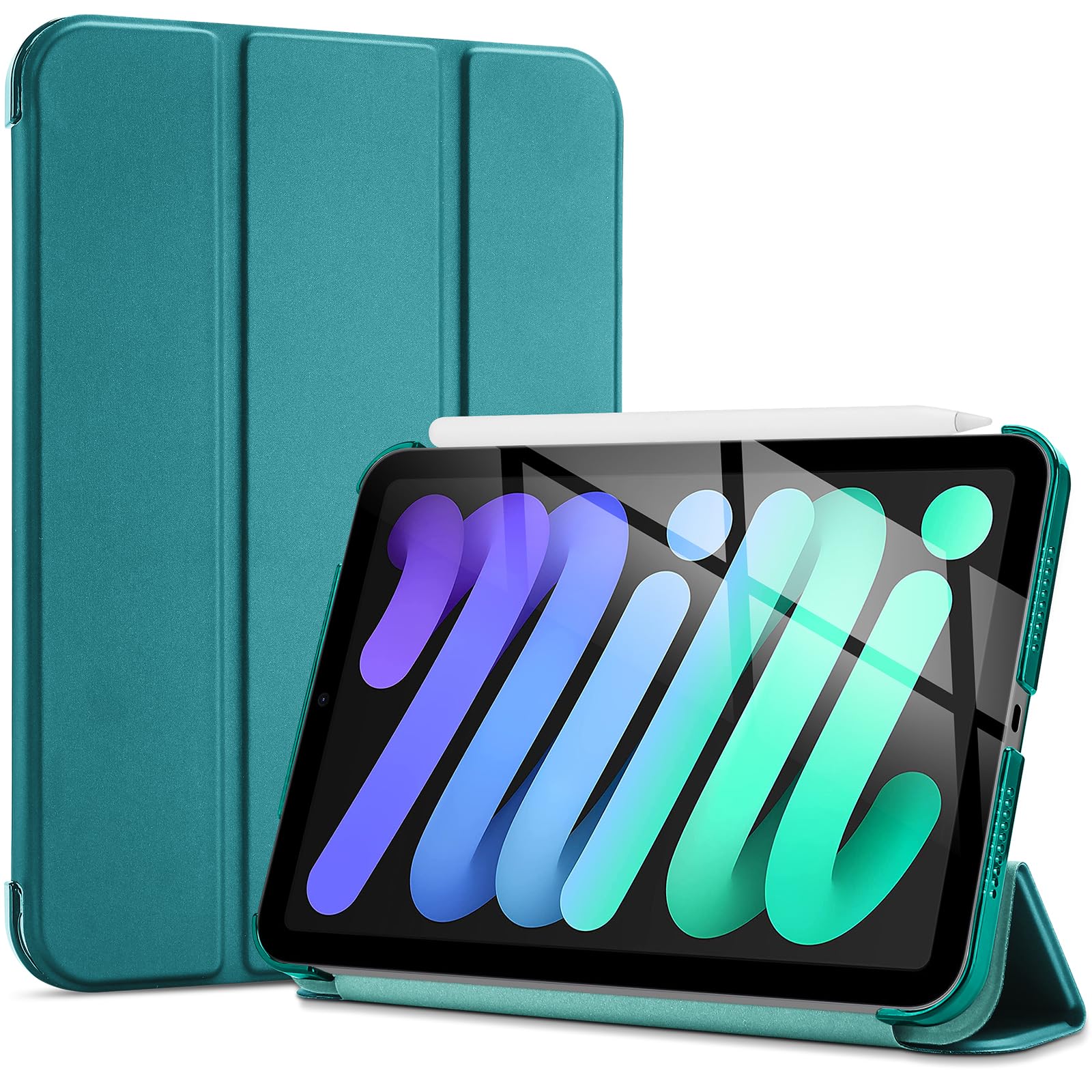 ProCase Smart Case for iPad Mini 7 (A17 Pro 2024)/ Mini 6 2021 8.3 Inch, Hard Back Cover for iPad Mini 7th/6th Generation A2995/A2996/A2993/A2567/A2568/A2569 -Olivegreen