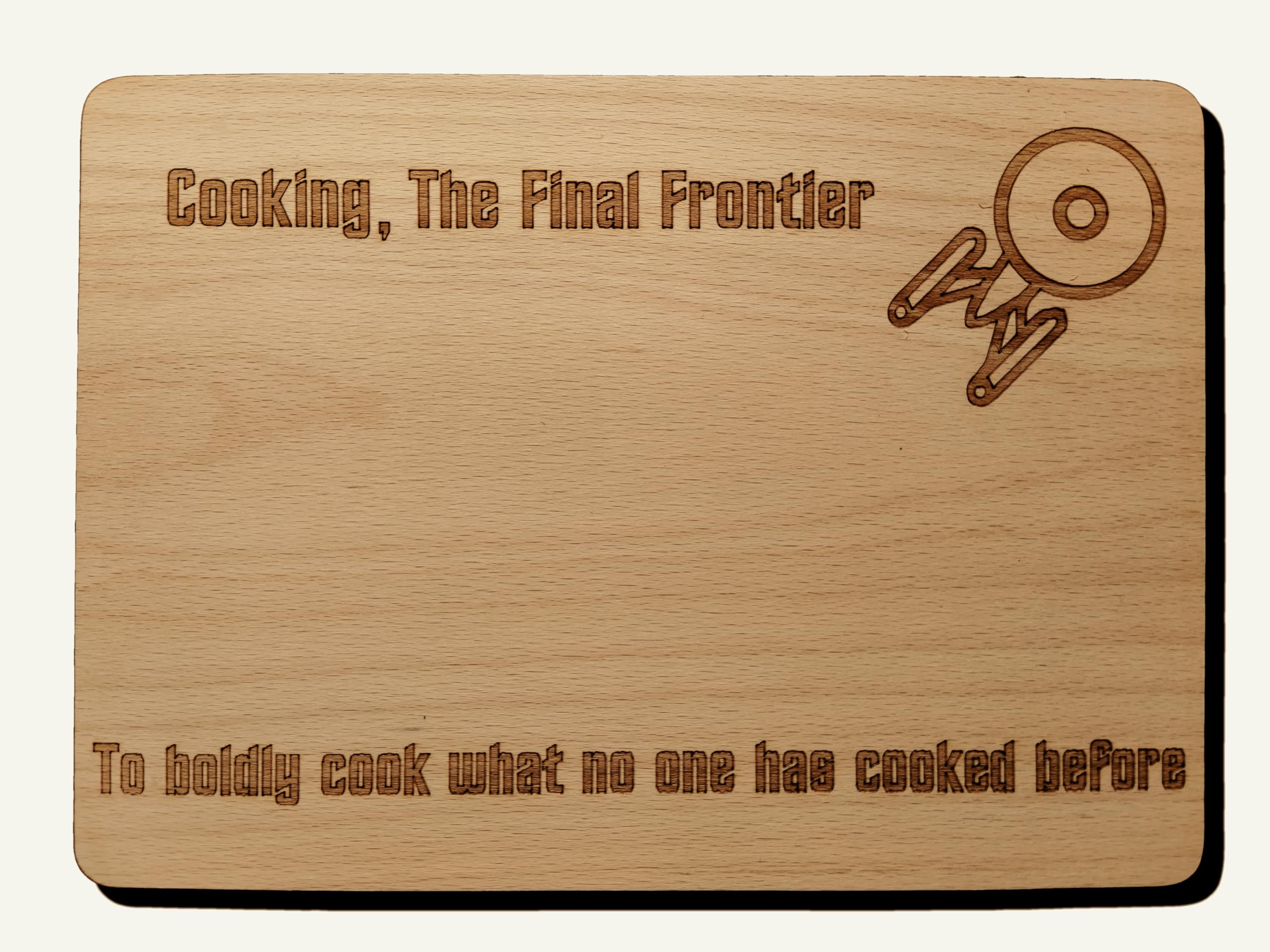 Space Star Inspired Gift IDEA Hardwood Wooden Chopping Cutting Cheese Board (24 x 17 cm Premium Hardwood)