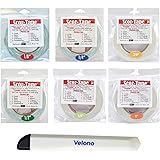 Scor Tape Double Sided Adhesive 7-Piece Starter Bundle, 6 Sizes of Scor Tape (1/8, 1/4, 3/8, 1/2, 5/8, 1), Velono Utility Kni