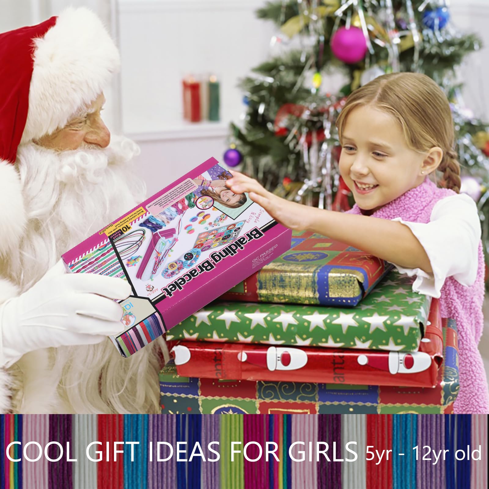 IQKidz Friendship Bracelet Making Kit - Make Bracelets Craft Toys for Girls Age 8-12 yrs, Cool Birthday Gifts for 6 7 9 10 11 Years Old Kids, Christmas Gift Set