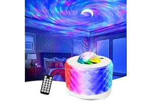 MRSCOZ Galaxy Projector，3 in 1 RGB Music Aurora Projector Night Light with Bluetooth Speaker and White Noise, Timer, Moon Projection for Kids Adults Bedroom/Game Room/Party/Home Decor (White)