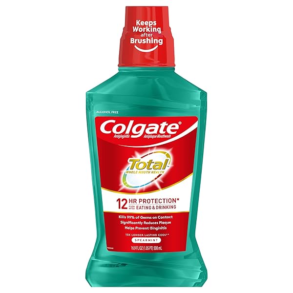 COLGATE TOTAL PRO-SHIELD ALCOHOL FREE MOUTHWASH, SPEARMINT –...