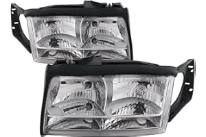 HEADLIGHTSDEPOT Chrome Housing Halogen Left and Right Headlights Pair Compatible with Fleetwood Bounder (Gas) 2003-2005