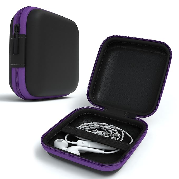 EAZY CASE Universal Tasche für In-Ear Kopfhörer mit Netzfach - Hardcase Aufbewahrungsbox, Schutztasche mit umlaufenden Reißve