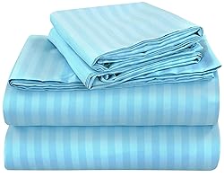 ROYALE LINEN Striped Bed Sheet Set - Brushed