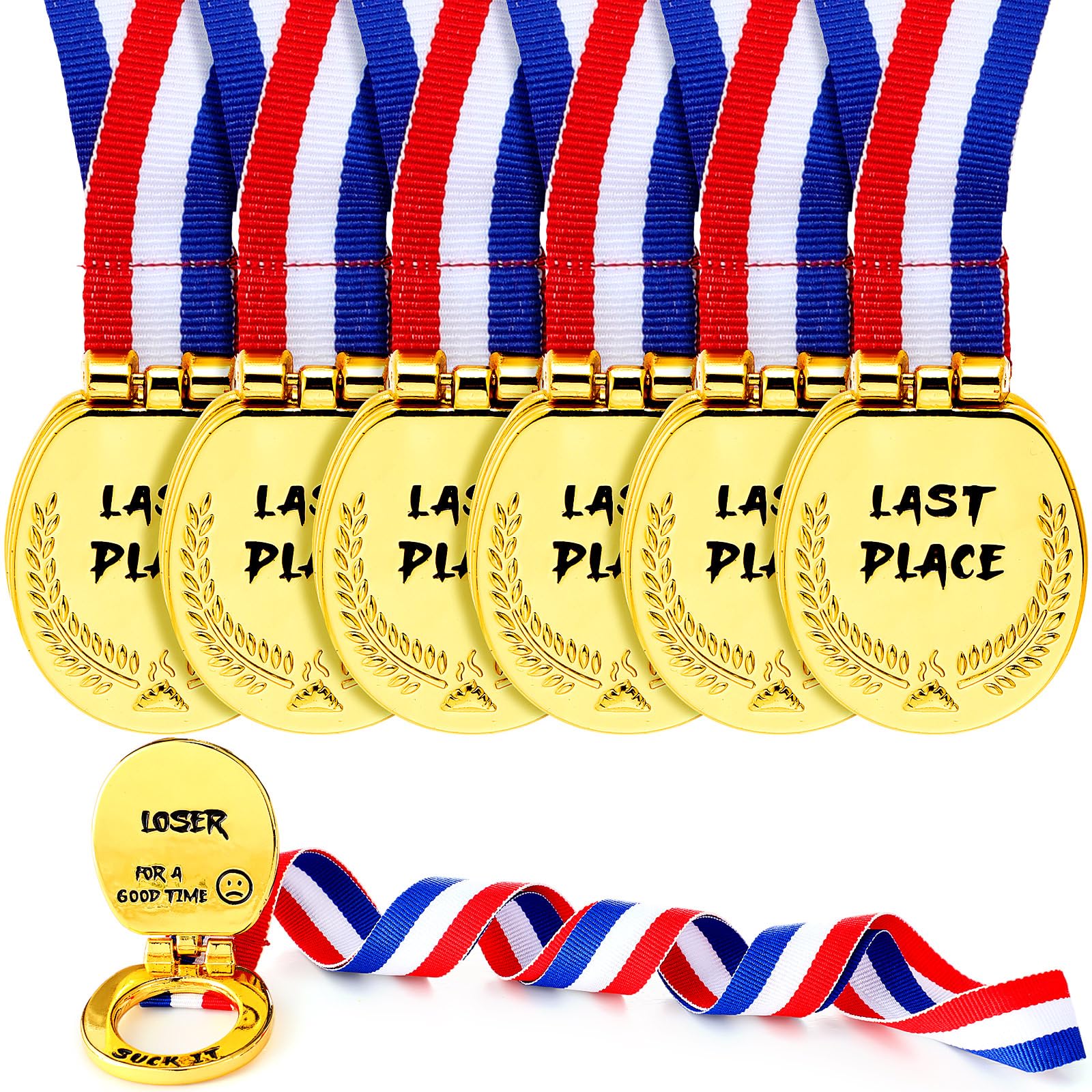 Photo 1 of Misdary Last Place Medal Toilet Seat Flip Cover Design Loser Award Funny 1.6 Inch Wide Toilet Medal with Webbing Last Place Trophy for Competitions Funny Supplies(3 Pcs)