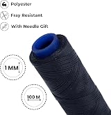 Shelver Black Waxed Thread 1mm 100m, Strong for Leather & Upholstery view 2