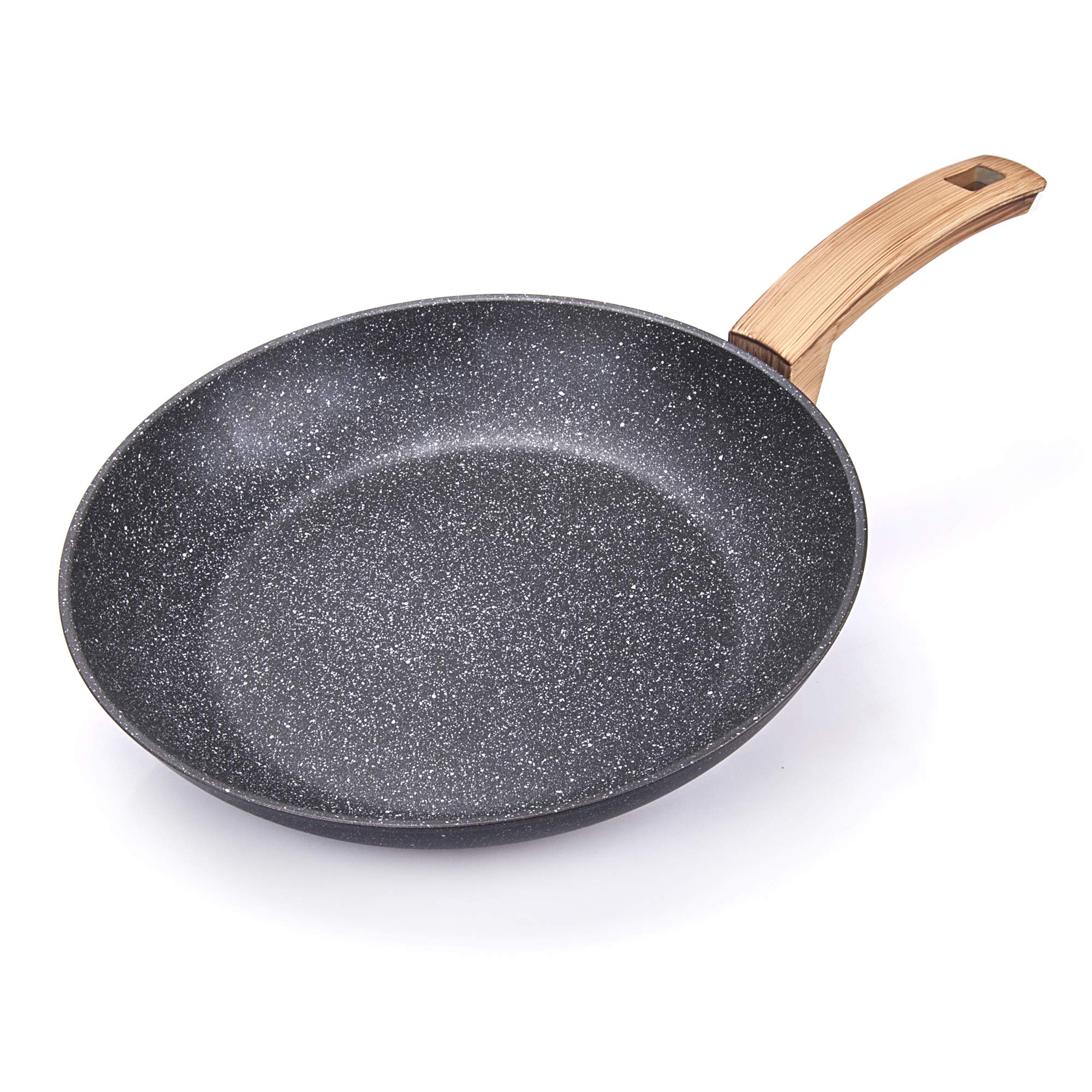ALLUFLON Etnea Wood Edition Frying Pan, Aluminium, Black, 28 cm, 46 x 29 x 7 cm