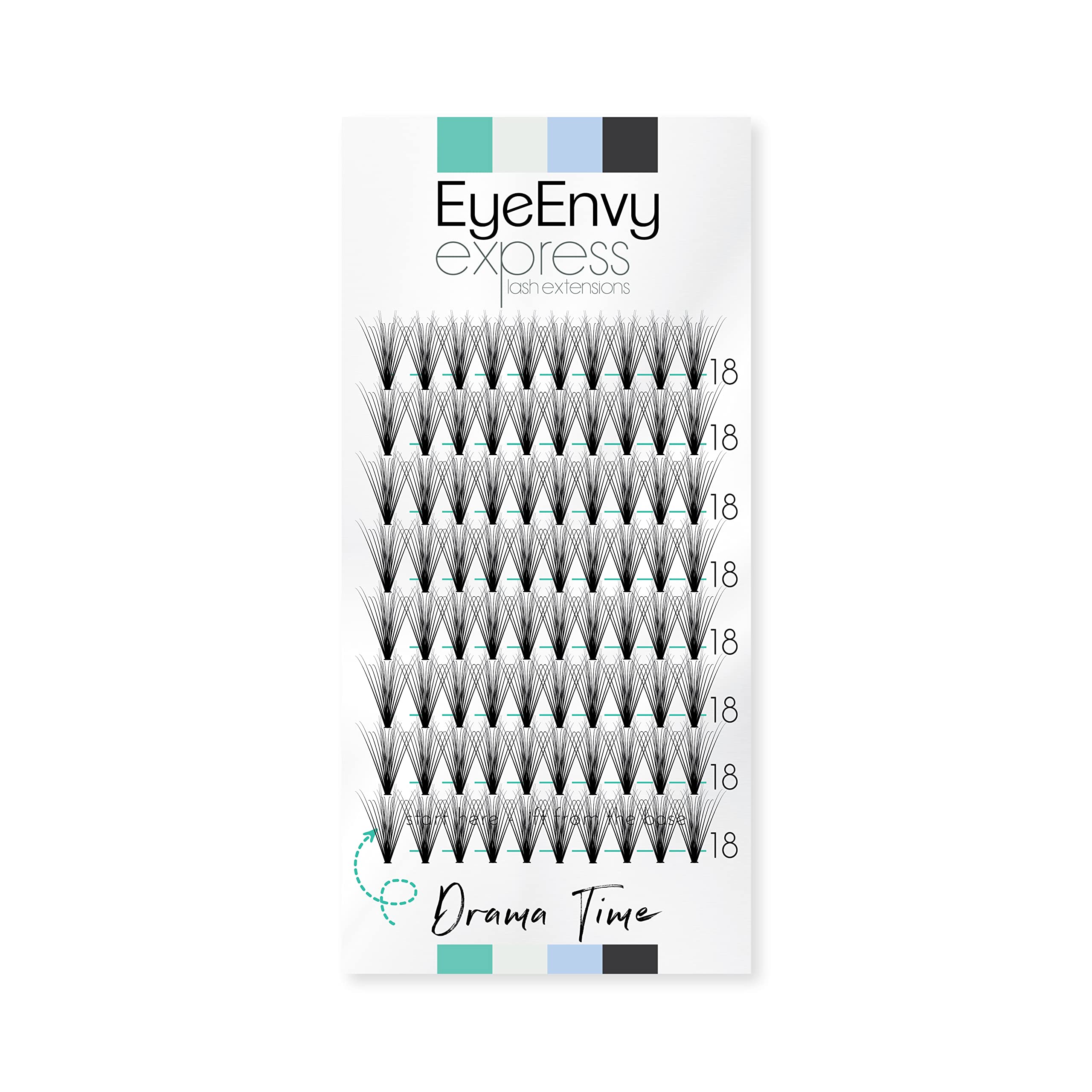 EyeEnvy Express Lash Extensions 'POP Like a Pro' Drama Time Cluster Lashes 3D Thick Mink Individual Eyelash Clusters (18mm - Extra Long Plus)