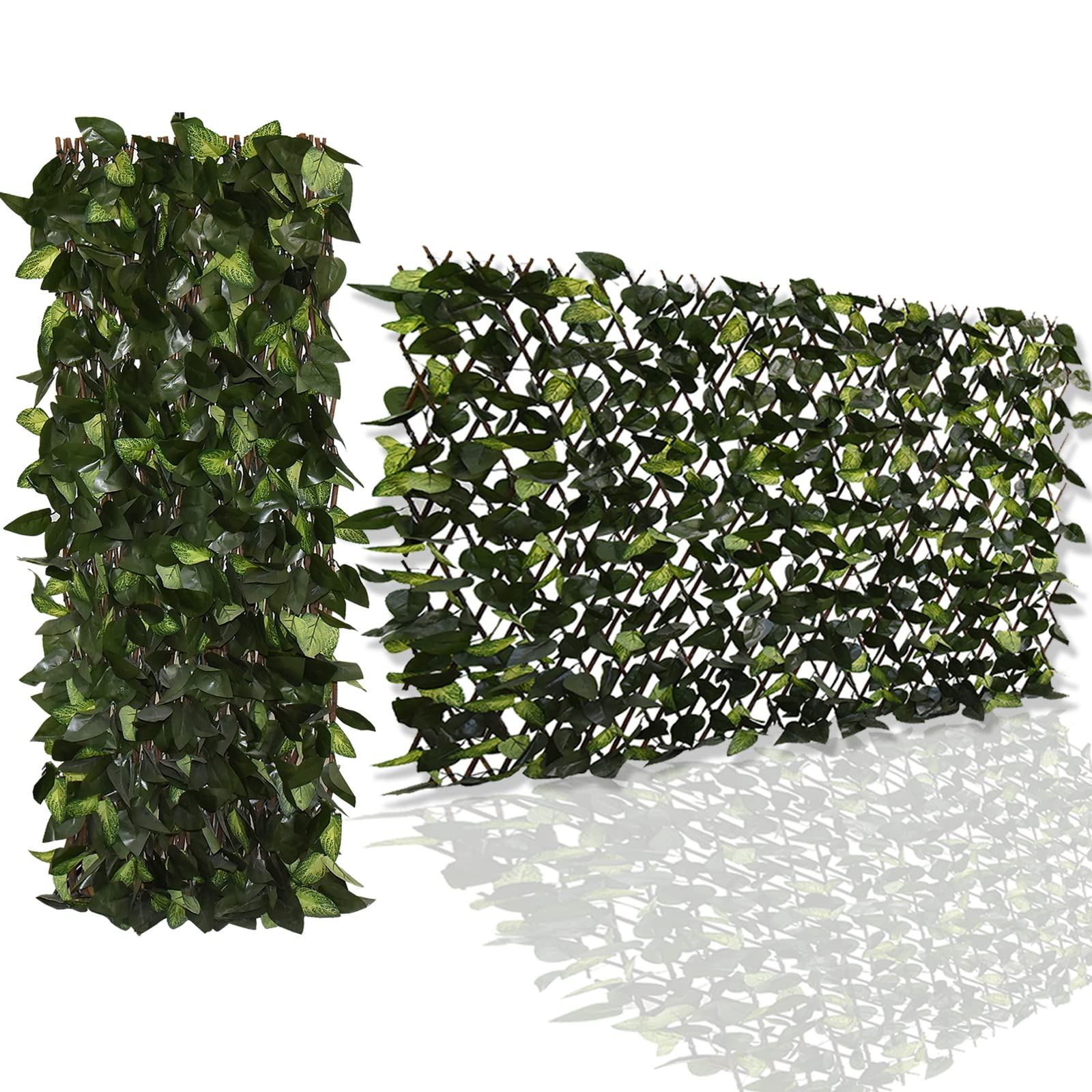 Photo 1 of 2 PACKJOYSFIT Expandable Faux Ivy Fence,Artificial Privacy Screen Decor for Outdoor Wall, Balcony and Patio, Single Sided Leaves (Green,1)