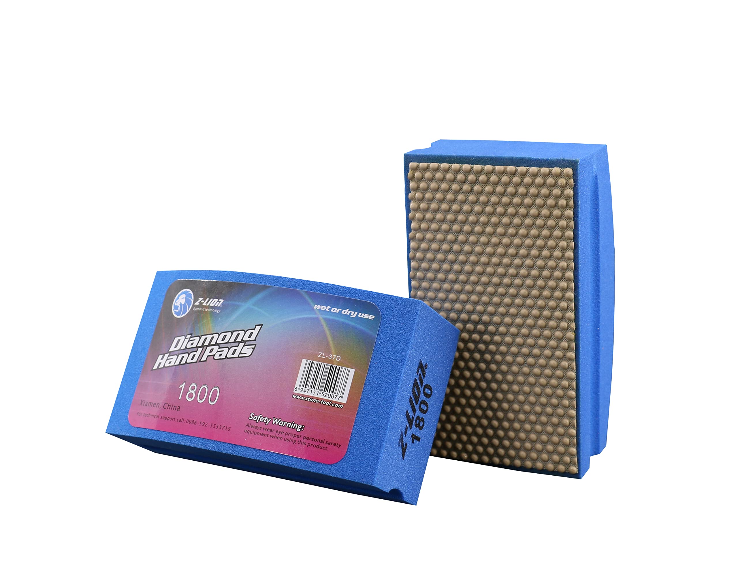 Diamond Sanding Hand Pad Blocks,Arc Shape Back Hand-Held Block for Grinding,Polishing,Sharp Edges,Grit 1800