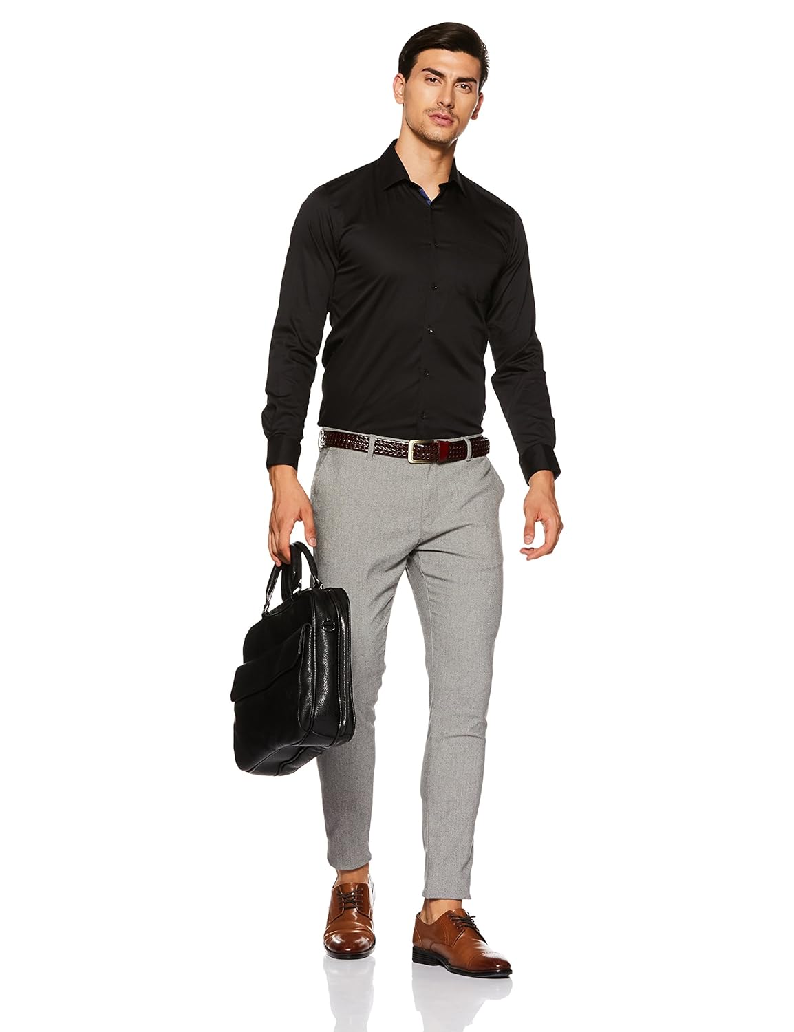 peter england men's plain slim fit formal shirt