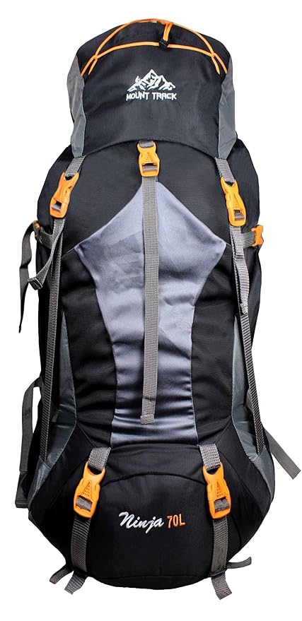 Mount Track 9104 Ninja, Mountain Rucksack, Trekking & Hiking Backpack 70 Ltrs with Laptop Compartment & Rain Cover