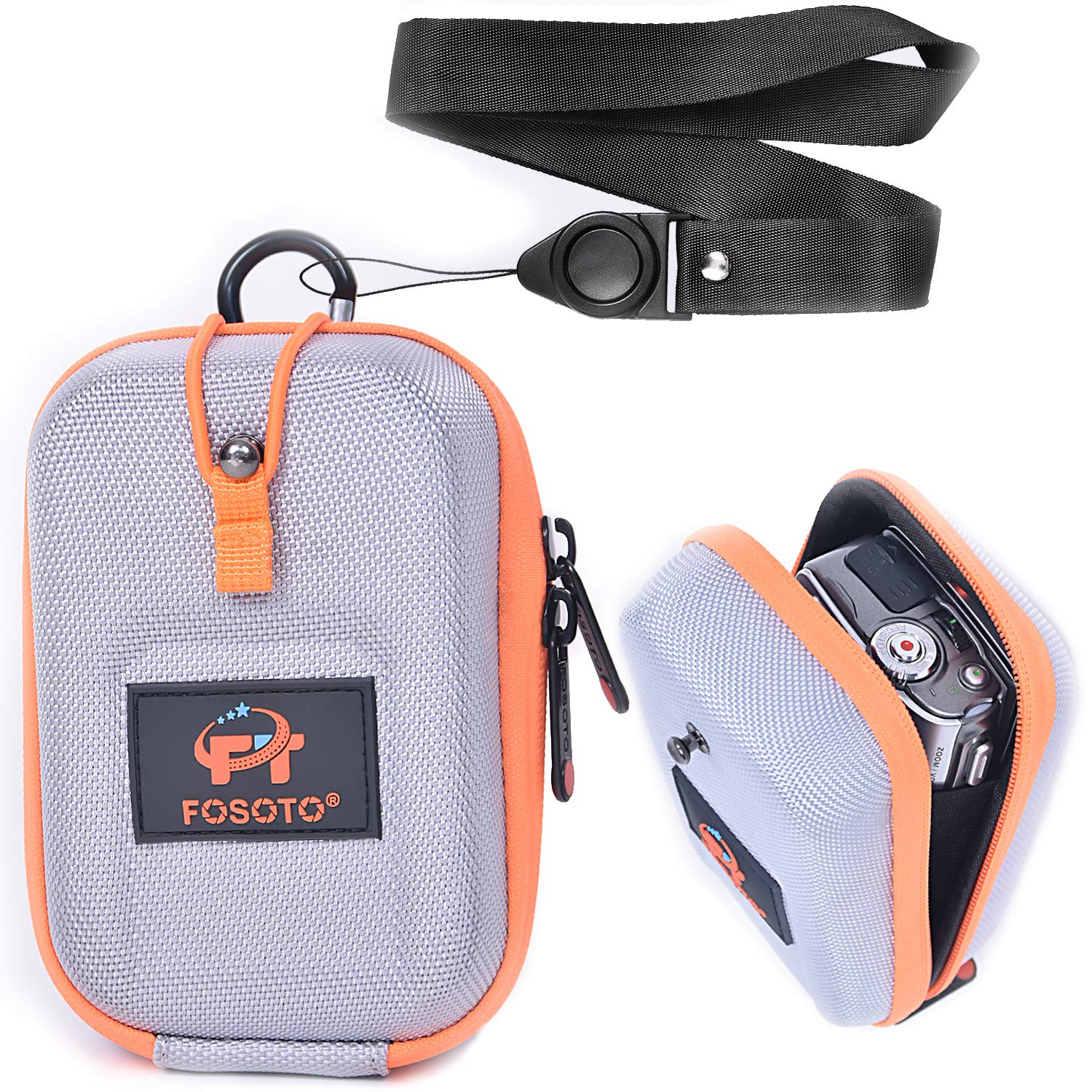 FOSOTO Hard EVA Digital Camera Case Anti-Shock Compatible for Canon PowerShot SX740 SX720 G9X,Panasonic DMC-TZ80 TZ70, Nikon COOLPIX All-in-One Digital Camera Protective Carry Case with Neck Strap
