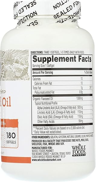 365 EVERYDAY VALUE, FLAXSEED OIL, 180 CT