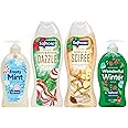 Softsoap Limited Edition Liquid Holiday Hand Soap and Moisturizing Body Wash Bundle, Including Peppermint and Pine Liquid Hand Soaps, Vanilla and Peppermint Body Washes, 4 Piece Gift Set