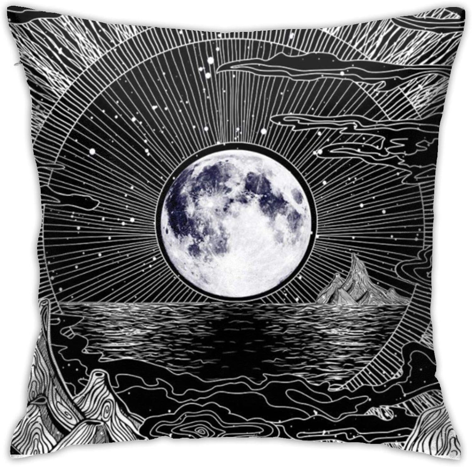 Mixcder Moon and Star Pillow Covers Sofa Home Decor Cushion Cases Pillowcases 18x18 Inch 45cm Comfortable and Fashionable