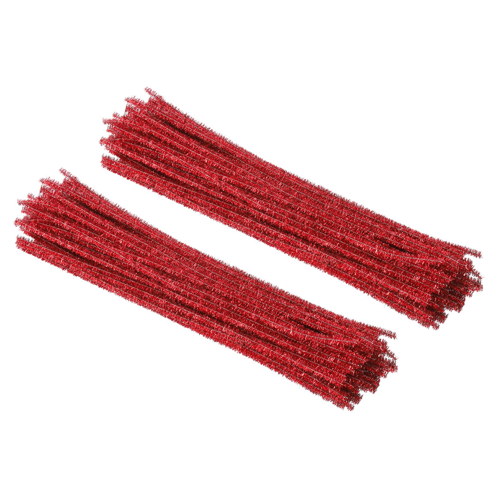 PATIKIL 30cm/11.8" Pipe Cleaners Chenille Stem, 200Pcs Glitters Fuzzy Sticks Pipe Cleaner Craft Supplies for DIY Art Creative Decoration Projects, Red