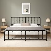 Zinus Leonardo Metal Platform Bed Frame, Victorian Spindle Headboard, King | Heavy Duty Bed Base, Ample Underbed Storage Space, Durable Construction, Sleek Minimalist Style, Easy Assembly