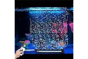 Szminiled Submersible Bubble Aquarium Light：Multicolor RGB Fish Tank Light with Remote & Adjustable Brightness for Pet Plants Grow - Waterproof Submersible Led Lights for 5-10In Saltwater Tanks