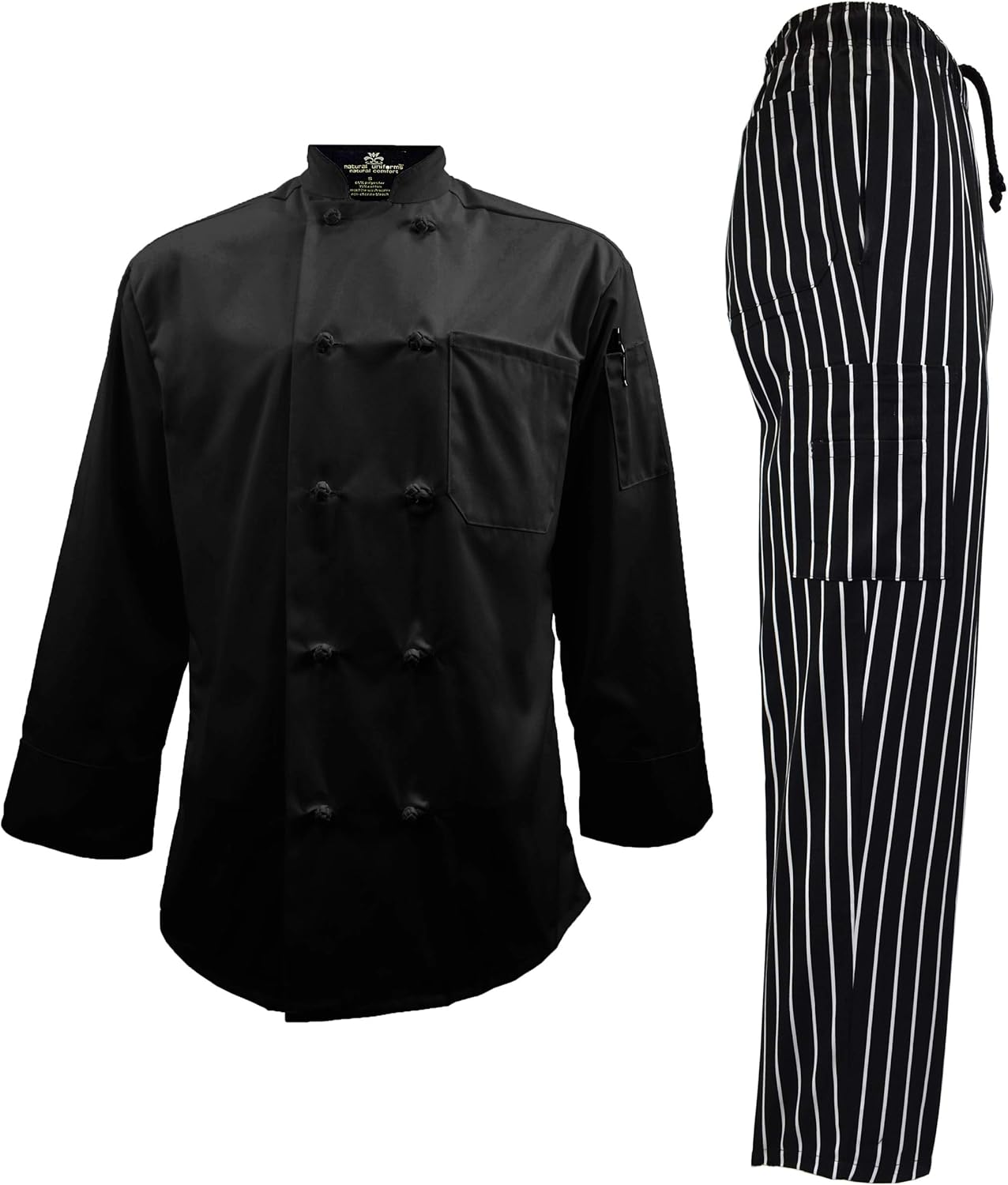 Men's Chef Uniform Set Chef Coat and Pants Clothing