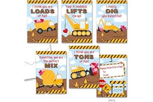 Paper Frenzy Construction Themed Valentine Cards WITH ENVELOPES - 25 Pack
