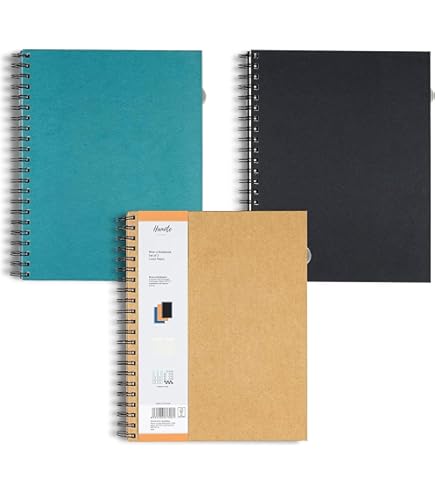 Amanple - Cuaderno En Espiral, Diario Con Rayas Universitarias, 8.5 X