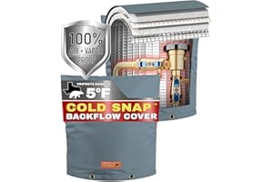 Redford Supply Co. Cold Snap (5°F) Double Wall Cotton Backflow Preventer Insulation Cover - Sprinkler Covers for Outside, Well Head Cover, Insulated Well Pump Cover, Pipe Cover (24"W x 24"H, Gray)