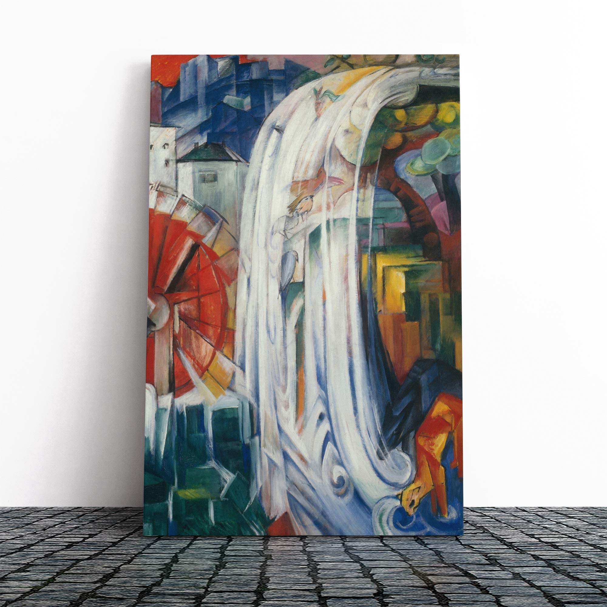 Franz Marc The Bewitched Mill Canvas Print | Gallery Wrapped 30mm Frame Wall Art | 20x14 inches | Ready to Hang | Modern Picture | Living Room Bedroom Lounge Office