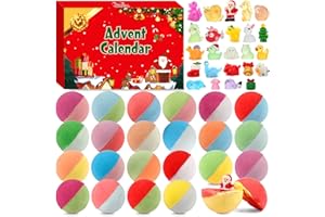 MANTYPLAY Advent Calendar 2024, 24 Pcs Bath Bombs for Kids Christmas Gifts for Teens Girls Boys Bubble Bath Bomb with Toys Inside Stocking Stuffers Natural Organic Self Care Gifts for Women Men Stress Relief