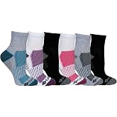 Columbia Women's Fashion Quarter Piqued Footbed Socks 6 Pair, Assorted, Women's 4-10 Shoe