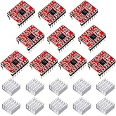 Photect 10 Pcs Stepper Motor Driver Module with Heat Sink | Stepper Motor Driver Module Compatible with Stepstick Stepper A4988 3D Printer Reprap, CNC Machine or Robotics