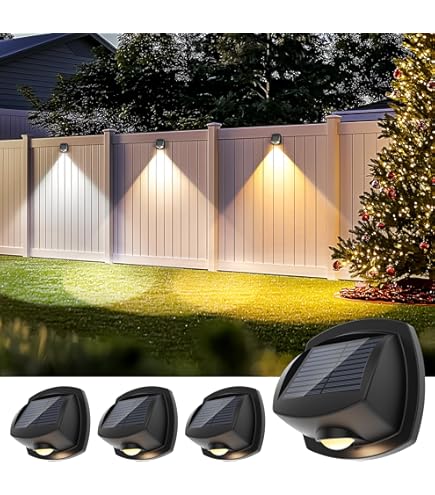 thumbnail image 2 of Derynome Solar Fence Lights 8 Pack - 3 Color Modes, IP45 Waterproof, Outdoor Deck & Patio Lighting 2 of 12