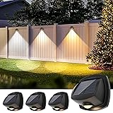 Solar Fence Lights Outdoor, 3 Lighting Modes Solar