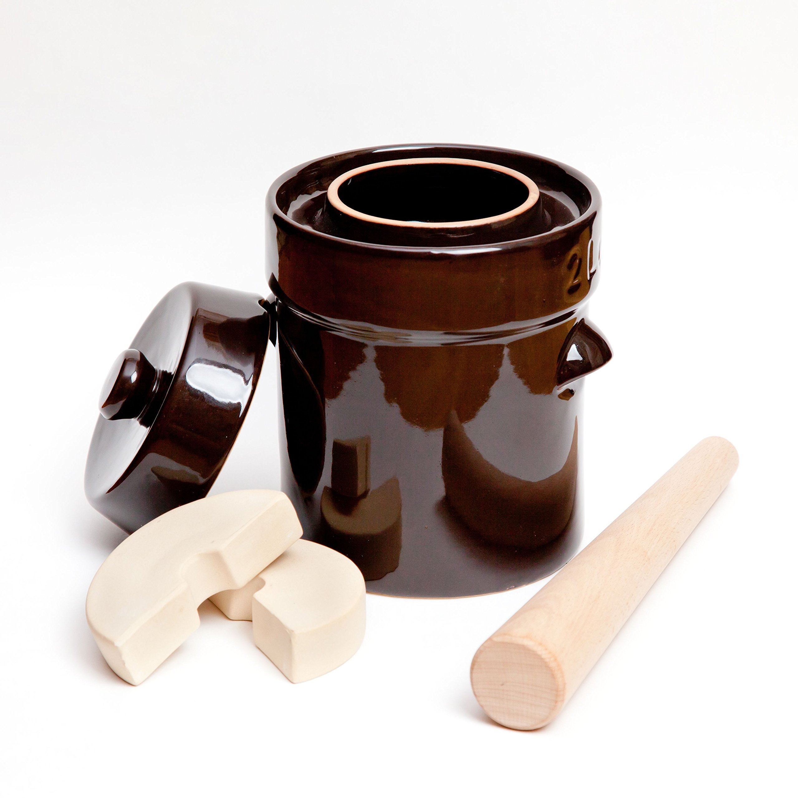 Kenley Fermentation Crock Jar 5 Liter Pounder 1.3 Gallon Fermenting Pickling eBay
