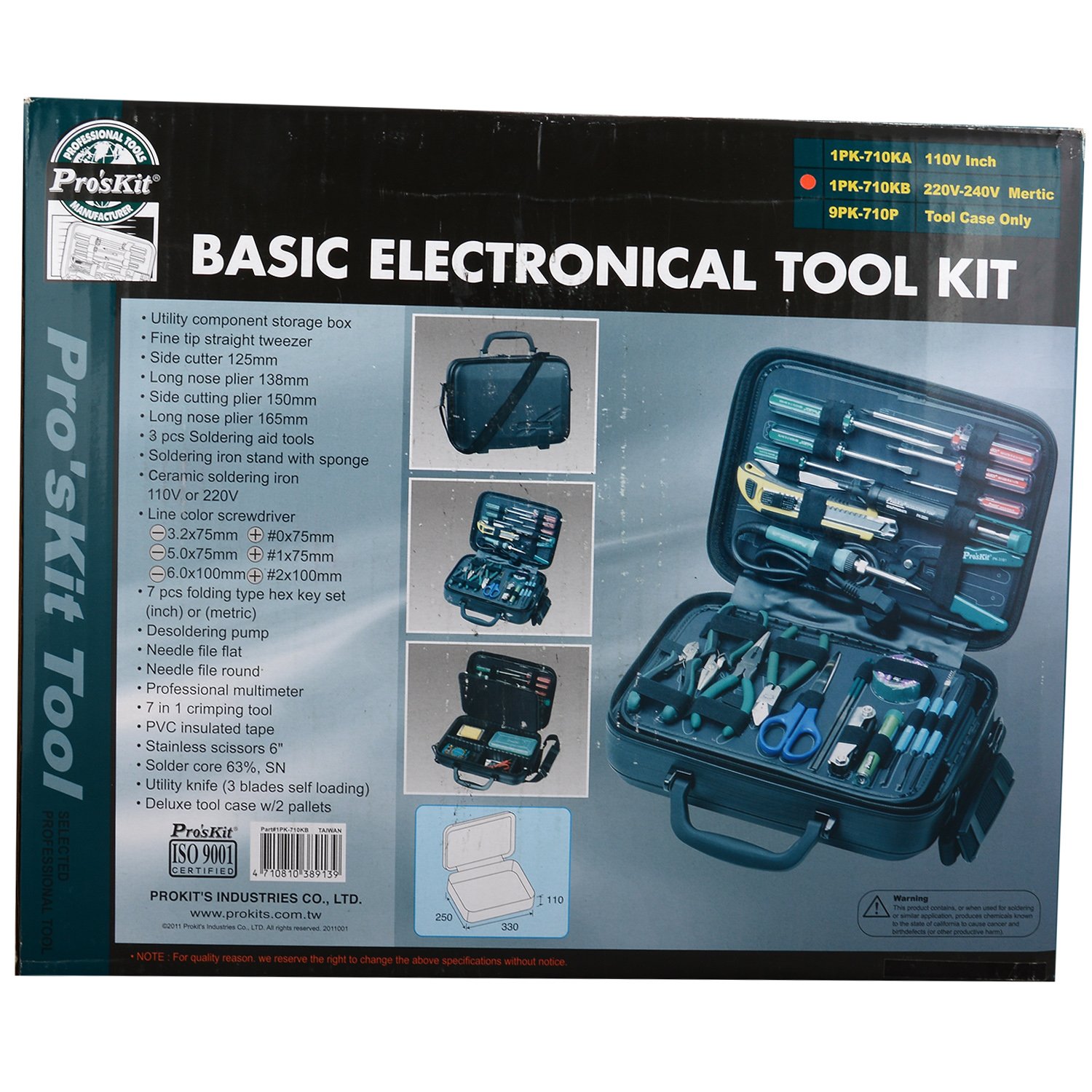 Proskit 1PK710KB Basic Electronic Tool Kit (220V, Metric) (Pack of 1