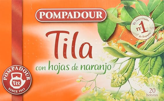 Pompadour Infusión Tila con Hojas de Naranja - 20 Bolsitas