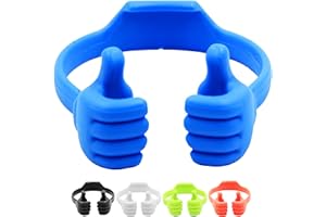 Honsky Thumbs-up Cell Phone Stand, Pack of 5 Universal Flexible Multi-Angle Cute Desk Phone Holder, Compatible with Tablet Android Smart Cellphone Travel, Blue Black Green White Pink