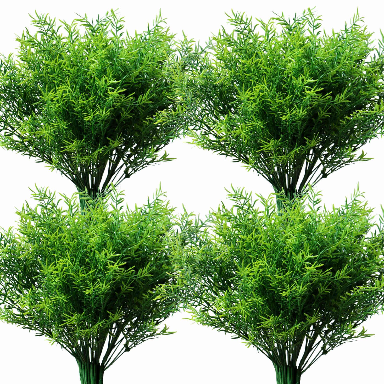 YXYQR 18PCS Outdoor Artificial Flowers Rosemary Plants UV Resistant Bulk Fake Bushes Grass Mums Outside Faux Plastic Greenery Shrubs for Front Porch Window Box Planter Hanging Basket Garden