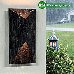 Laplusbelle LED Outdoor Wall Lights, Modern Black