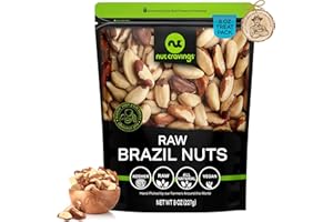 NUT CRAVINGS - Raw Brazil Nuts, Unsalted, No Shell, Whole, (8oz - 1 Pack) Bulk Nuts Packed Fresh in Resealable Bag - Kosher Healthy Snack, Food Assortments