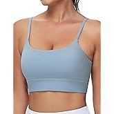 THE GYM PEOPLE Women's Adjustable Longline Sports Bras Scoop Neck Padded Wireless Workout Yoga Tops