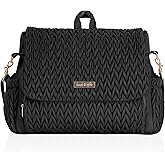 Hannah & Sophia Belle Convertible Baby Diaper Backpack & Bag in Black, Large Size, Dual Sided Water Resistant Changing Mat Included, Detachable Shoulder Straps, Easy To Use