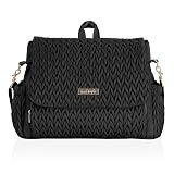 Hannah & Sophia Belle Convertible Baby Diaper Backpack & Bag in Black, Large Size, Dual Sided Water Resistant Changing Mat Included, Detachable Shoulder Straps, Easy To Use