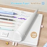 Smarpau 360 Pages A5 Leather Notebook Pink 100gsm with 2 ribbons 180° lay-flat view 3