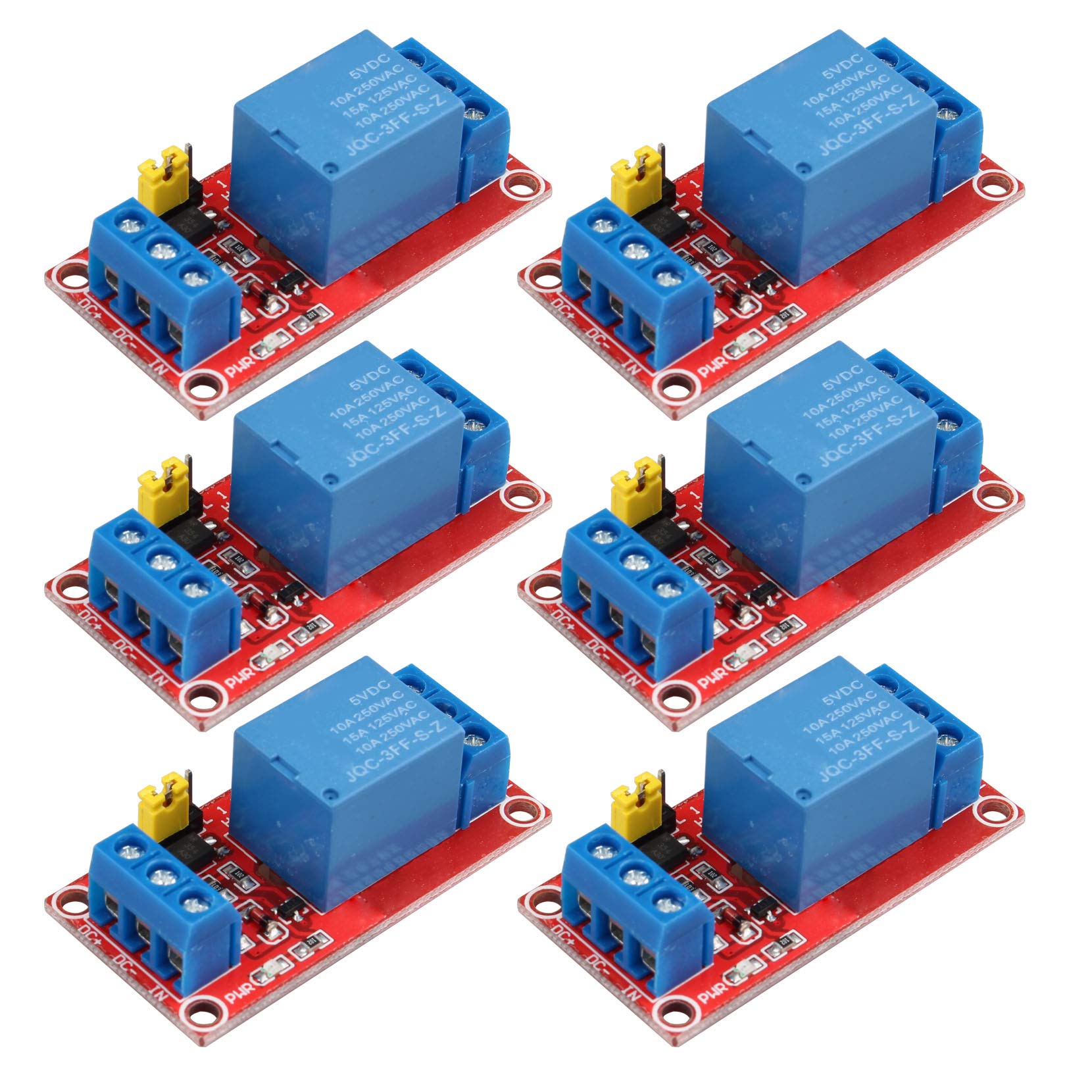 HALJIA 6PCS 1 Channel Relay Board Relay Module with Optocoupler Isolation Support High and Low Level Trigger Universal High Profermance 1 Channel Relay Expansion Board Compatible with Arduino 5V