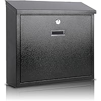xydled Mail Boxes with Key Lock,Locking Mailbox Wall Mounted,Security Mailbox with Lock and Key,Large Capacity,Steel Cover Me