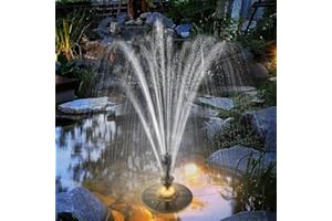 2024 Upgraded Floating Pool Fountain, SZMP 6W Waterfall Fountain Light Show with 2 Sprinkler Modes, Pond Water Fountain for Above Ground Pool, Pond, Lake, Garden, Outdoor-32.8ft Power Cord & Adapter
