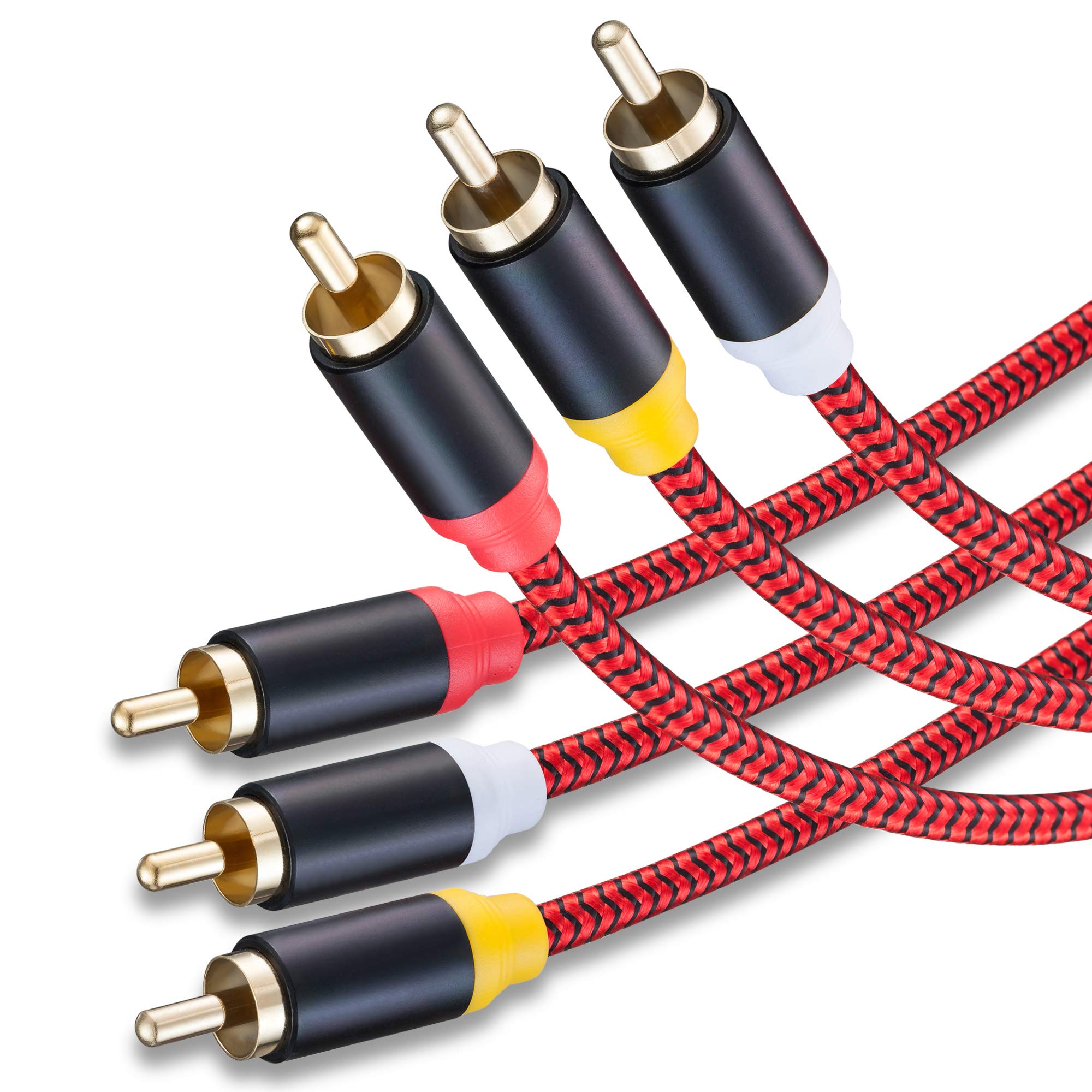 Photo 1 of Audio Video RCA Cable 50Ft,3RCA Male to 3RCA Male 24K Gold Plated Composite AV Cable Compatible with Set-Top Box,Speaker,Amplifier,DVD Player and More(50Ft/15M)